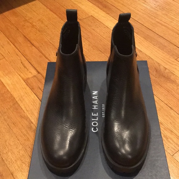 Cole Haan Shoes - Cole Haan Leather Black Booties